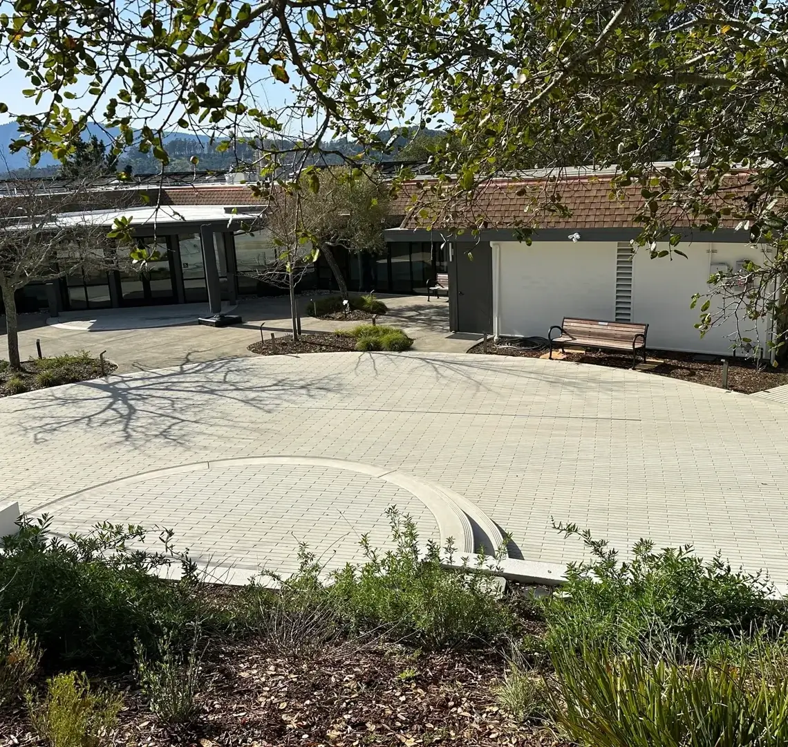 A scenic oak hillside overlooks an inclusive event space rental.