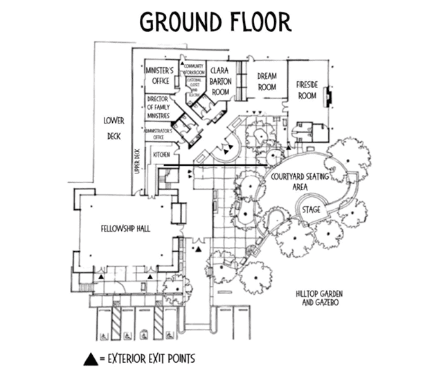 Ground floor layout with labeled rooms.